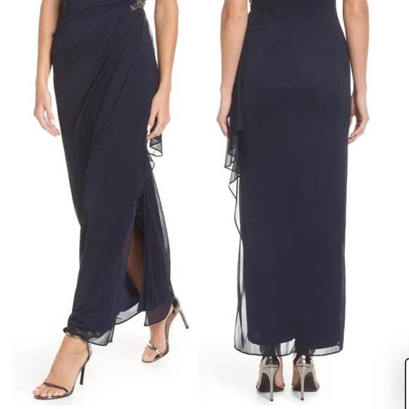 ALEX EVENINGS DRESS, SIZE 6, NAVY - Picture 13 of 13